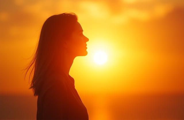 Artist looking confidently towards the future with bright background