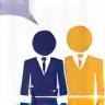 Icon representing an interview or conversation